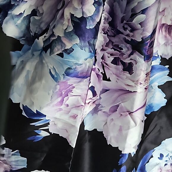 Sweet Storm Women's Floral Spaghetti Straps Maxi Dress Black/Purple Small - Picture 4 of 16